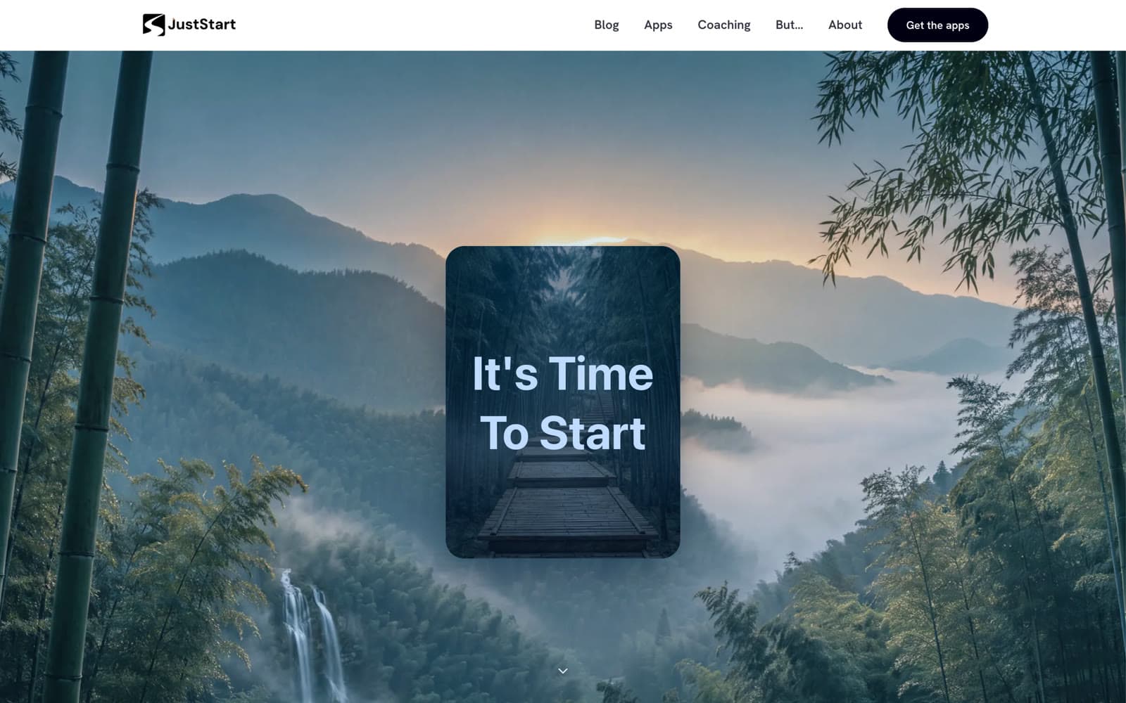JustStart homepage on desktop